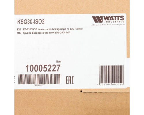 Watts  KSG 30/ISO2 Группа безопасности в теплоизоляции 3 бар (до 50 кВт)