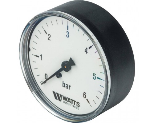 Watts  F+R100(MDA) 63/6 манометр аксиальный нр 1/4"х 6 бар (63 мм)