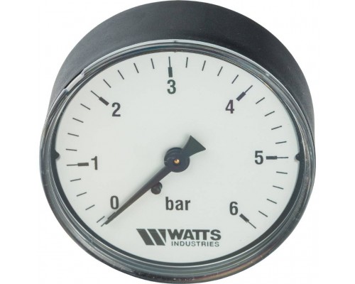 Watts  F+R100(MDA) 63/6 манометр аксиальный нр 1/4"х 6 бар (63 мм)