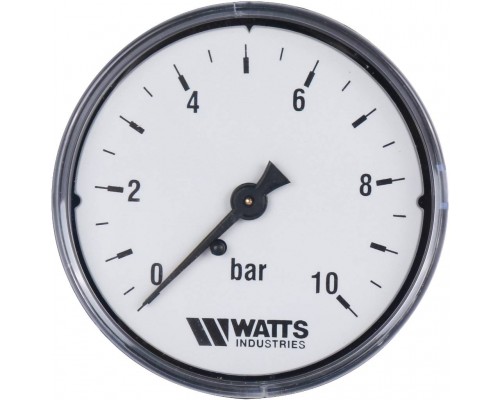 Watts  F+R100(MDA) 63/10 Манометр аксиальный   нр 1/4"х 10 бар (63мм)