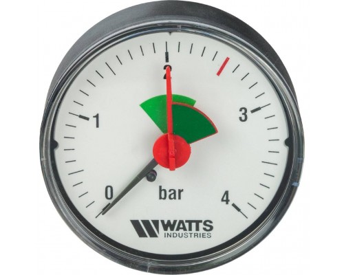 Watts  MHA 63/4x1/4" Watts Манометр аксиальный 63 мм, 0-4 бар.