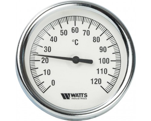 Watts  F+R801(T) 80/50 Термометр биметаллический  с погружной гильзой  80 мм, штуцер 50 мм.