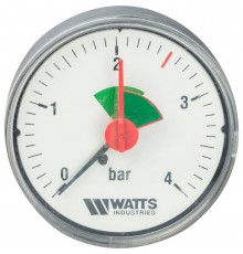 Watts  F+R101(MHA) 63/4x3/8" Манометр аксиальный  63мм, 0-4 бар