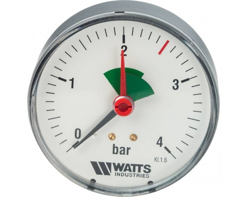 Watts  F+R101(MHA) 80/4x1/4" Манометр аксиальный  80мм, 0-4 бар