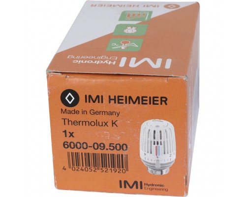 IMI  6000-09.500 Термостатическая головка К NEW, Стандартная, 6-28°C, настройки 1-5, белая
