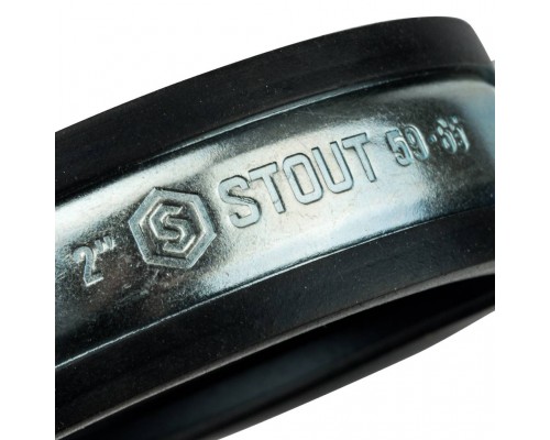 STOUT SAC-0020-Комплекты Хомут для труб, комплект: хомут+шпилька шуруп +дюбель пластиковый 2"(59-65)