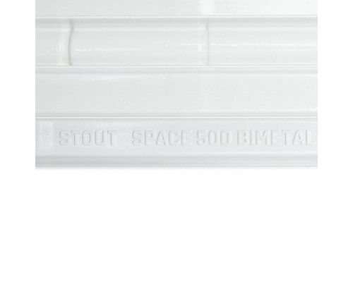 Радиатор биметаллический секционный STOUT SPACE 500 500 мм 4 секций боковое белый