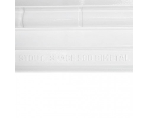 Радиатор биметаллический секционный STOUT SPACE 500 500 мм 6 секций боковое белый
