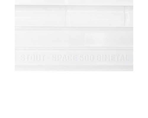 Радиатор биметаллический секционный STOUT SPACE 500 500 мм 8 секций боковое белый