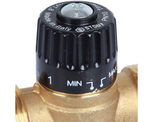 STOUT  Термостатический смесительный клапан для систем отопления и ГВС 1"  НР   30-65°С KV 1,8 SVM-0125-186525