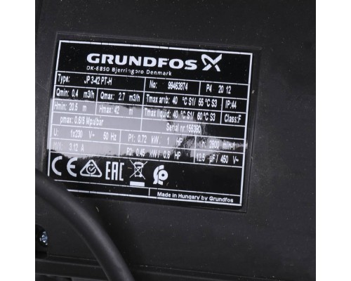Grundfos  Насос JP 3-42 PT-H 1x230V 50Hz 1,5m SCHUKO HU