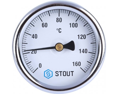 STOUT SIM-002 Термометр биметаллический с погружной гильзой. Корпус Dn 63 мм, гильза 75 мм 1/ 2", 0...160°С