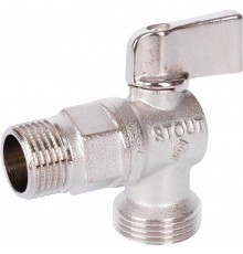 STOUT  Кран шаровой угловой для бытовой техники 1/2" х 3/4"