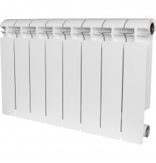 Радиатор биметаллический секционный STOUT ALPHA 350 350 мм 14 секций боковое белый