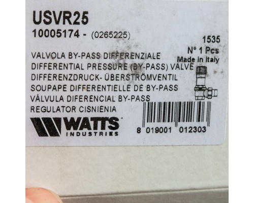 Watts  Перепускной клапан USVR 25