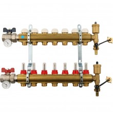 TIEMME  1х3/4 ЕК Коллектор в сборе с расходомерами на 7 выходов