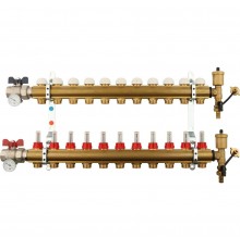 TIEMME  1х3/4 ЕК Коллектор в сборе с расходомерами на 11 выходов