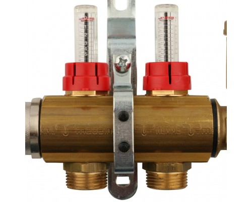 TIEMME  1х3/4 ЕК Коллектор в сборе с расходомерами на 2 выхода