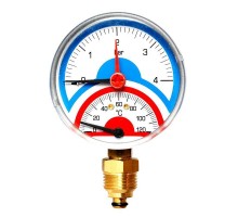 Watts  FR 828(TMRA) 4 Термоманометр радиальный 1/2" х 4 бар (80мм)