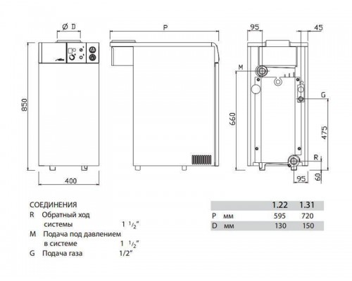 Газовый котел Baxi SLIM EF 34,8кВт, напольный