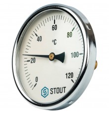 STOUT SIM-0001 Термометр биметаллический с погружной гильзой. Корпус Dn 100 мм, гильза 50 мм 1/2", 0...120°С