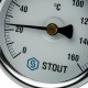 STOUT SIM-0002 Термометр биметаллический с погружной гильзой. Корпус Dn 63 мм, гильза 50 мм 1/ 2", 0...160°С