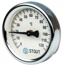 STOUT SIM-0004 Термометр биметаллический накладной с пружиной. Корпус Dn 63 мм, 0...120°С, 1"-2"