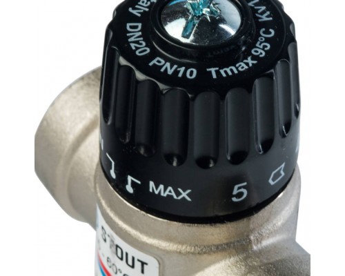 STOUT  Термостатический смесительный клапан для систем отопления и ГВС 3/4"  ВР   35-60°С KV 1,6