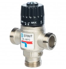 STOUT  Термостатический смесительный клапан для систем отопления и ГВС  3/4" НР   35-60°С KV 1,6