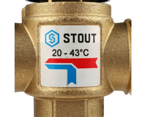 STOUT  Насосно-смесительный узел с термостатическим клапаном 20-43°C, без насоса *SDG-0020-004000