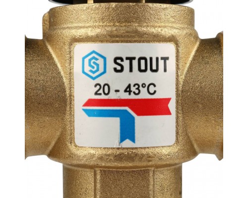 STOUT  Насосно-смесительный узел с термостатическим клапаном 20-43°C, с насосом UPSO