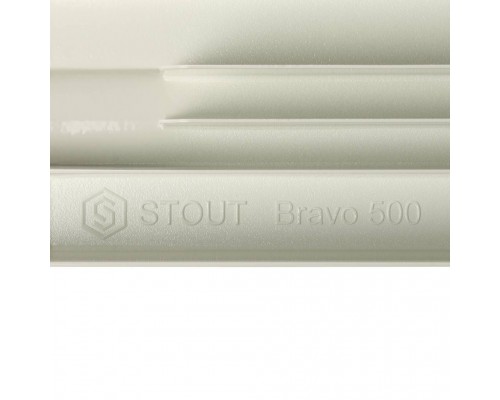 Радиатор алюминиевый секционный STOUT BRAVO 500 500 мм 4 секций боковое белый