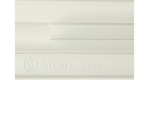 Радиатор алюминиевый секционный STOUT BRAVO 500 500 мм 6 секций боковое белый