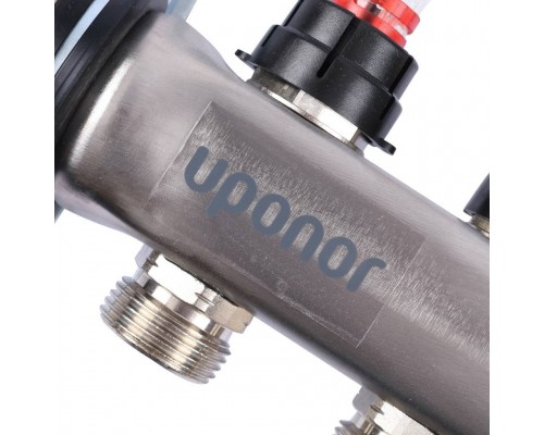 Uponor Smart S коллектор с расходомерами стальной, выходы 3X3/4 евроконус