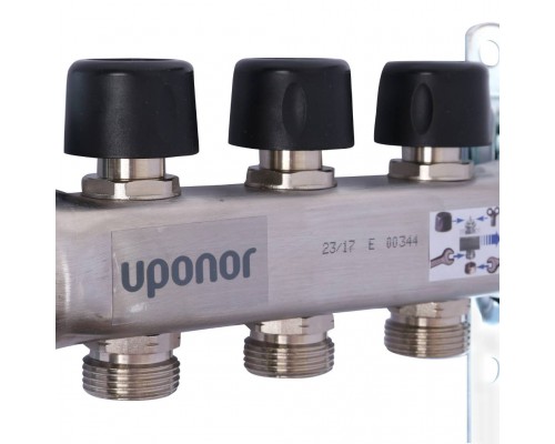 Uponor Smart S коллектор с расходомерами стальной, выходы 3X3/4 евроконус