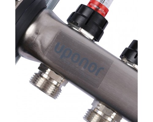 Uponor Smart S коллектор с расходомерами стальной, ВЫХОДЫ 5X3/4 ЕВРОКОНУС