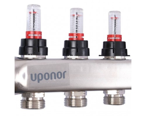 Uponor Smart S коллектор с расходомерами стальной, ВЫХОДЫ 5X3/4 ЕВРОКОНУС