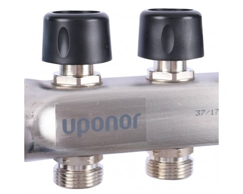 Uponor Smart S коллектор с клапанами стальной, выходы 3X3/4" евроконус