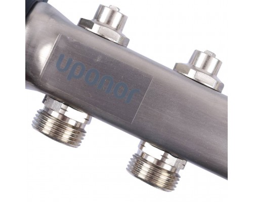 Uponor Smart S коллектор с клапанами стальной, выходы 4X3/4" евроконус