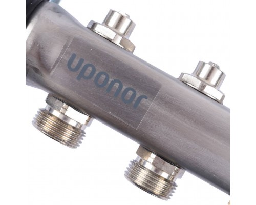 Uponor Smart S коллектор с клапанами стальной, выходы 6X3/4" евроконус