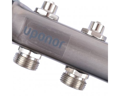 Uponor Smart S коллектор с клапанами стальной, выходы 10X3/4" евроконус