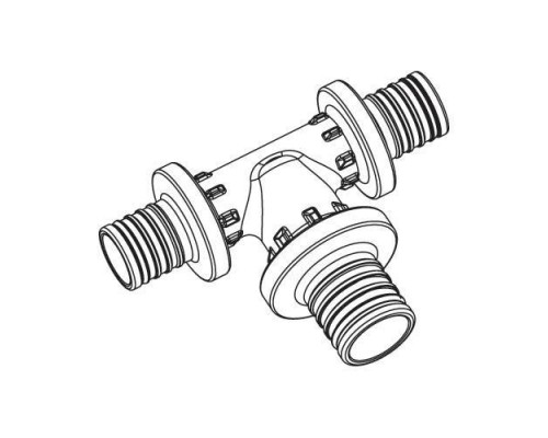 REHAU RAUTITAN Фитинги Тройник настенный с внутренней резьбой 16-Rp1/2-16 RX для труб из сшитого полиэтилена аксиальный (аналог 14562911001)