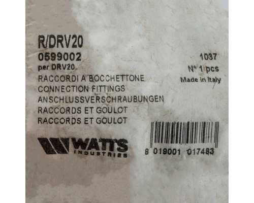 Watts  Присоединительный штуцер DRV 20 1"x3/4" для SRV 20