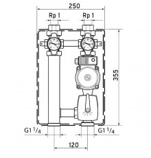Vaillant  Насосная группа для смесительного контура отопления со смесителем R 3/4 ",3-х ст. насос