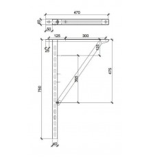 JEREMIAS  Стеновая консоль тип 3 III L=750mm с подпоркой